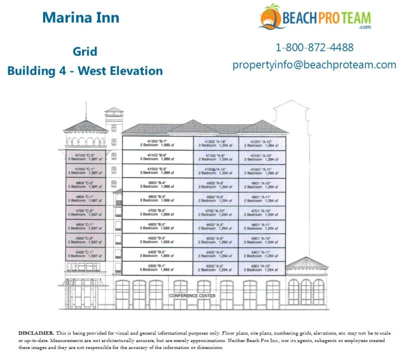 	Marina Inn Grid - Building 4 - West Elevation